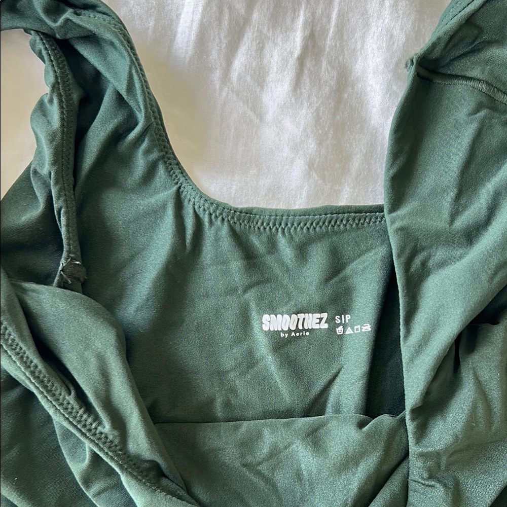 Aerie Green Bodysuit One Piece with Square Neckline - Picture 2 of 2